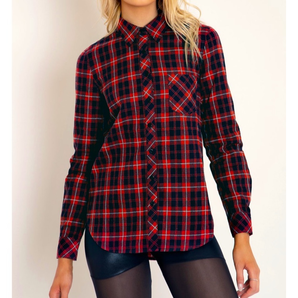 LOOKING FOR: BlackMilk Plaid Ruby Grunge Shirt
